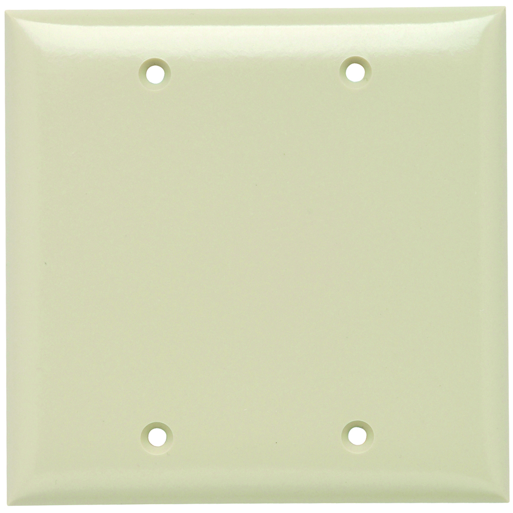 SP23I 2-Gang Thermoset Wall Plate, Blank, Box Mounted, Ivory