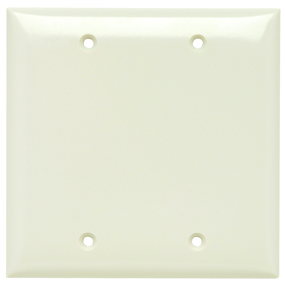 SP23LA 2-Gang Thermoset Wall Plate, Blank, Box Mounted, Light Almond