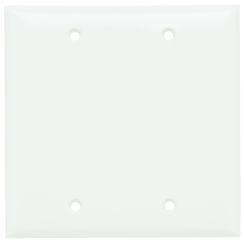 SP23W 2-Gang Thermoset Wall Plate, Blank, Box Mounted, White