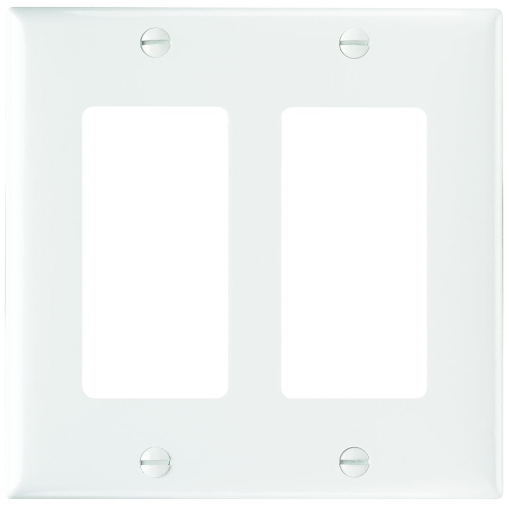 SP262W 2-Gang Thermoset Wall Plate, 2 Decorator Openings, White