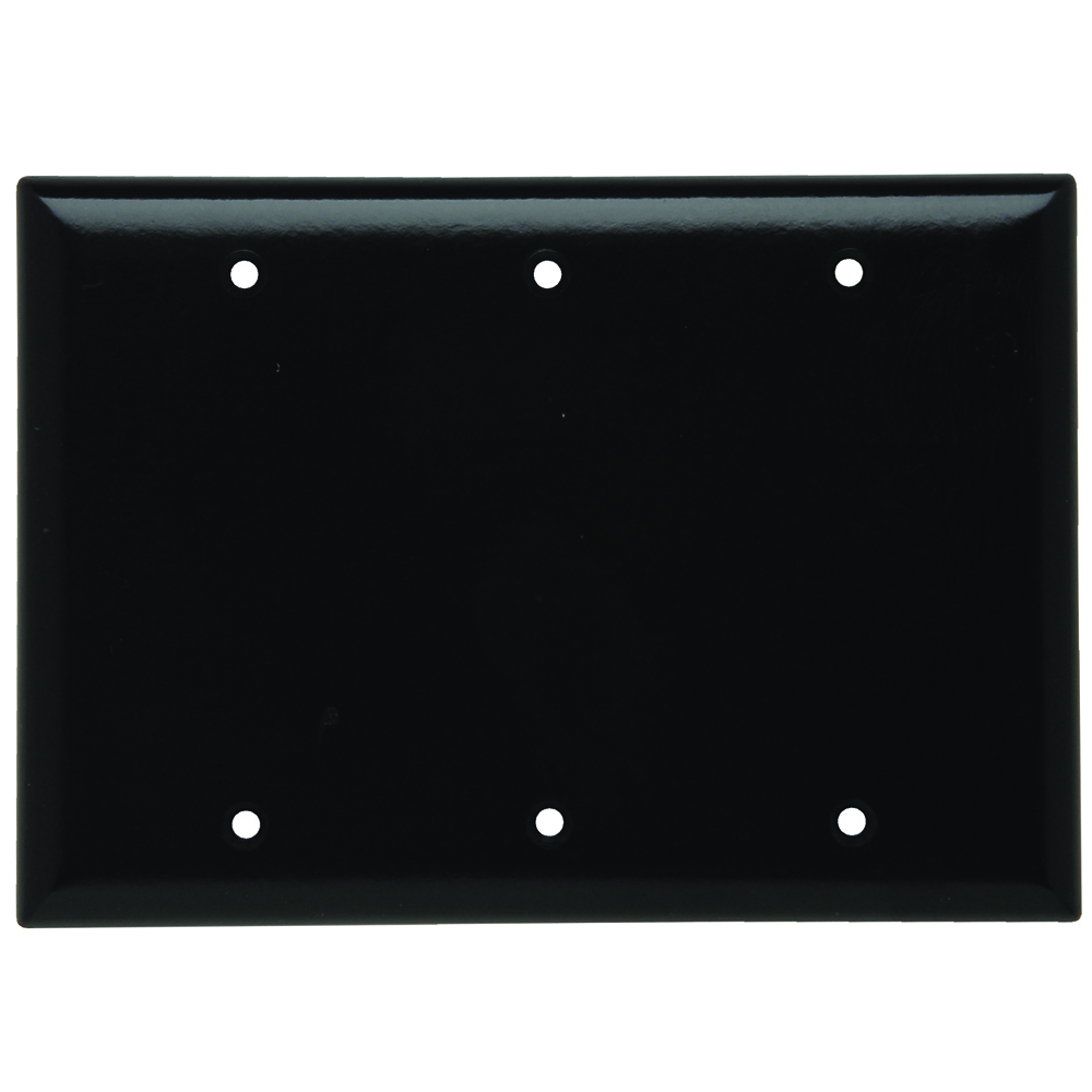 SP33 3-Gang Thermoset Wall Plate, Blank, Box Mounted, Brown