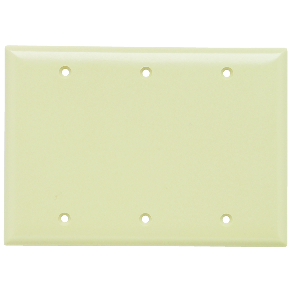 SP33I 3-Gang Thermoset Wall Plate, Blank, Box Mounted, Ivory