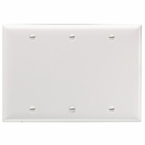 SP33W 3-Gang Thermoset Wall Plate, Blank, Box Mounted, White