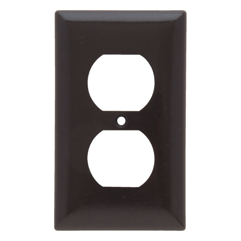 SP8 1-Gang Thermoset Wall Plate, 1 Duplex Receptacle Opening, Brown