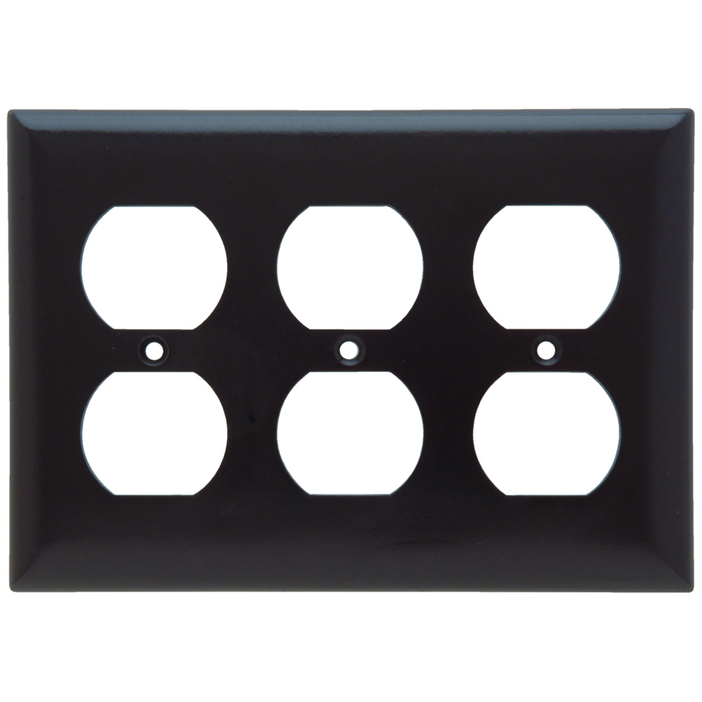 SP83 3-Gang Thermoset Wall Plate, Duplex Receptacle Openings, Brown