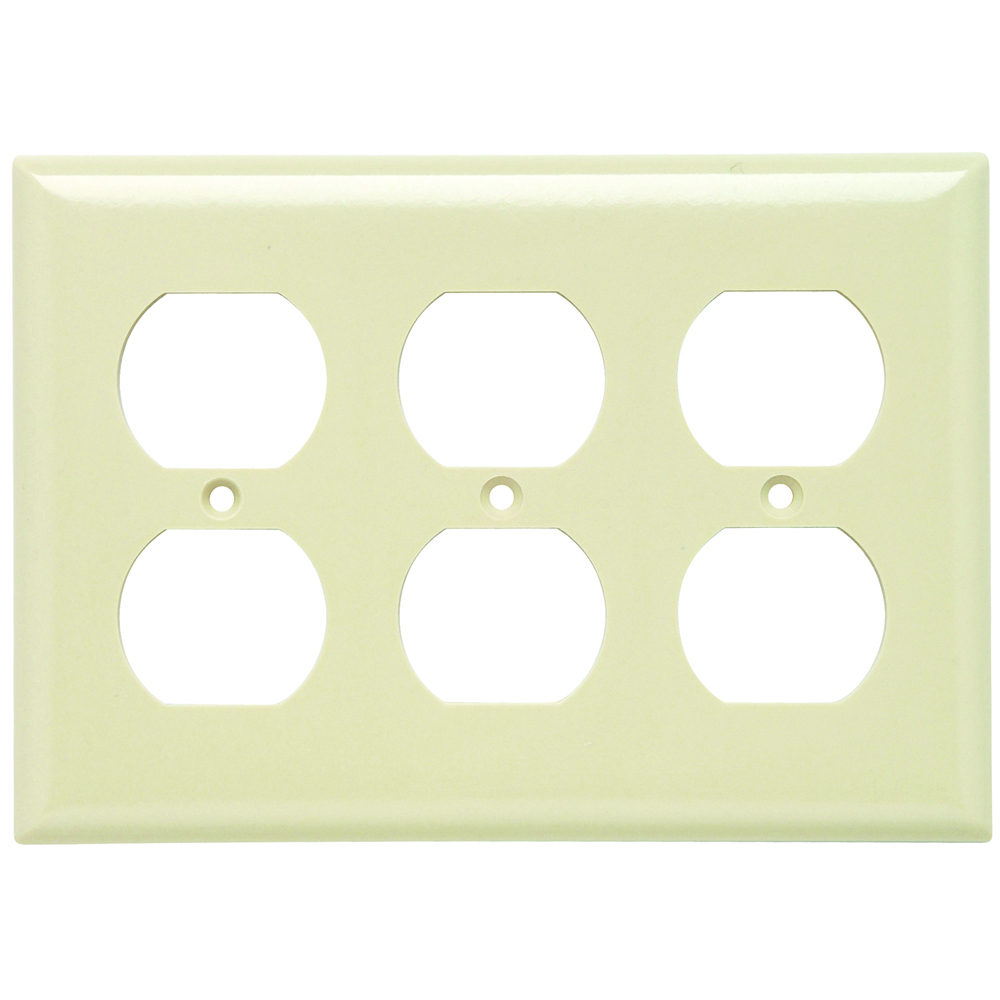 SP83I 3-Gang Thermoset Wall Plate, Duplex Receptacle Openings, Ivory