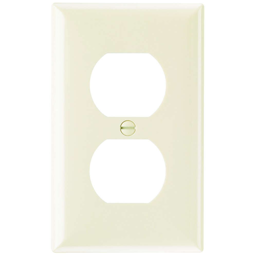 SP8LA 1-Gang Thermoset Wall Plate, 1 Duplex Receptacle Opening, Light Almond
