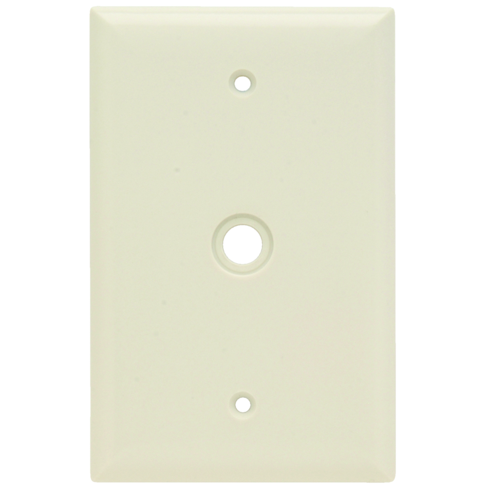 SPJ11LA Junior Jumbo 1-Gang Thermoset Wall Plate, 053-in Round Opening for Telephone or Cable, Light Almond