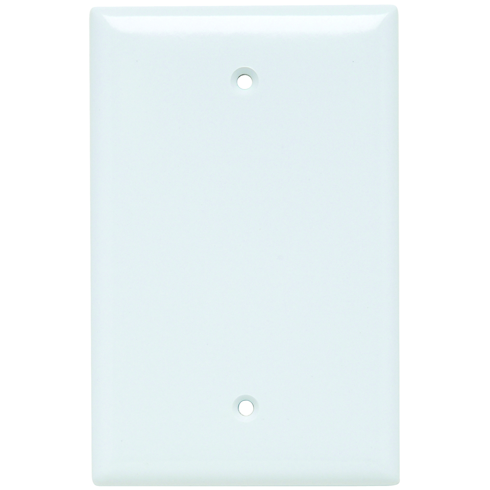 SPJ13W Junior Jumbo 1-Gang Thermoset Wall Plate, Blank, Box Mounted, White