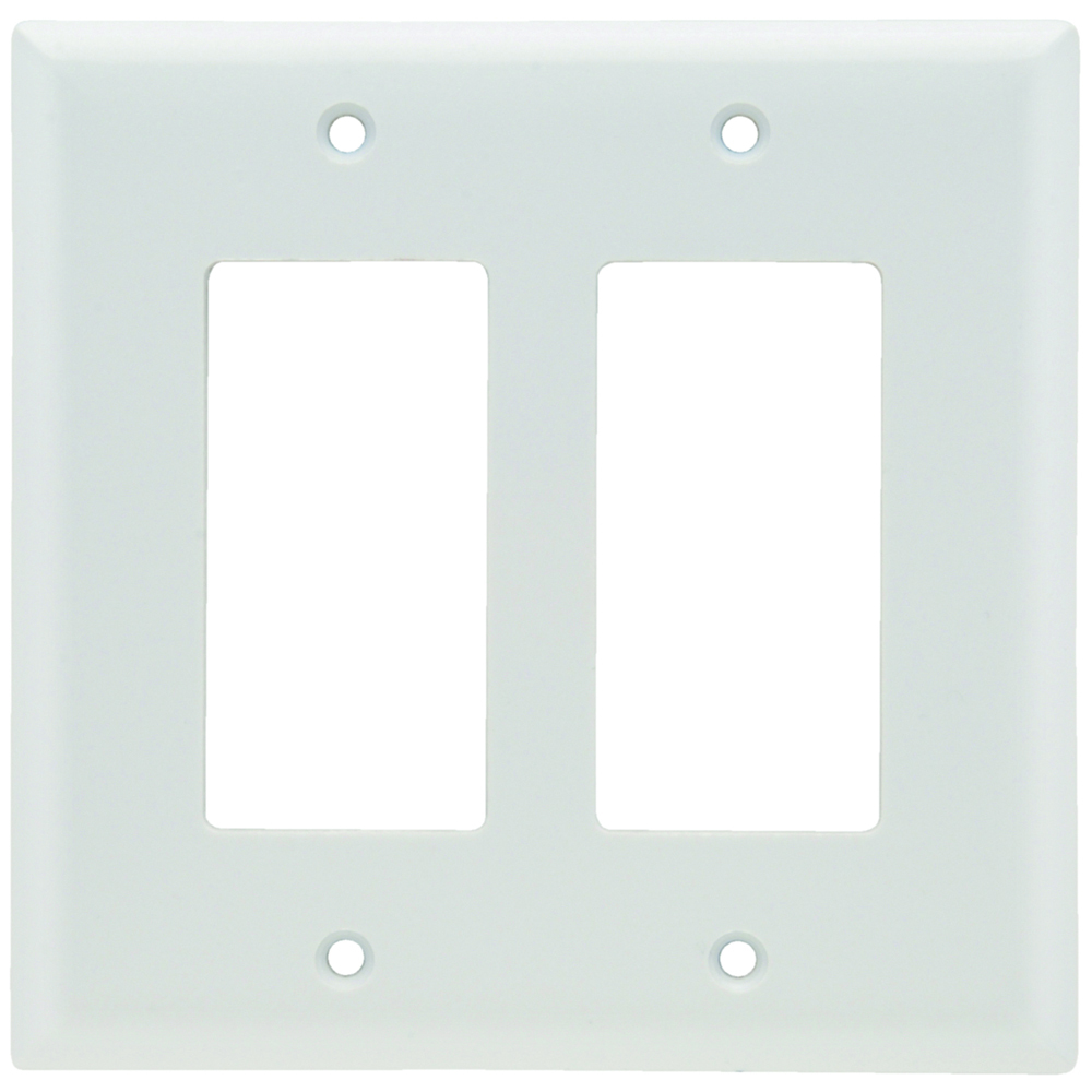 SPJ262W Junior Jumbo 2-Gang Thermoset Wall Plate, 2 Decorator Openings, White