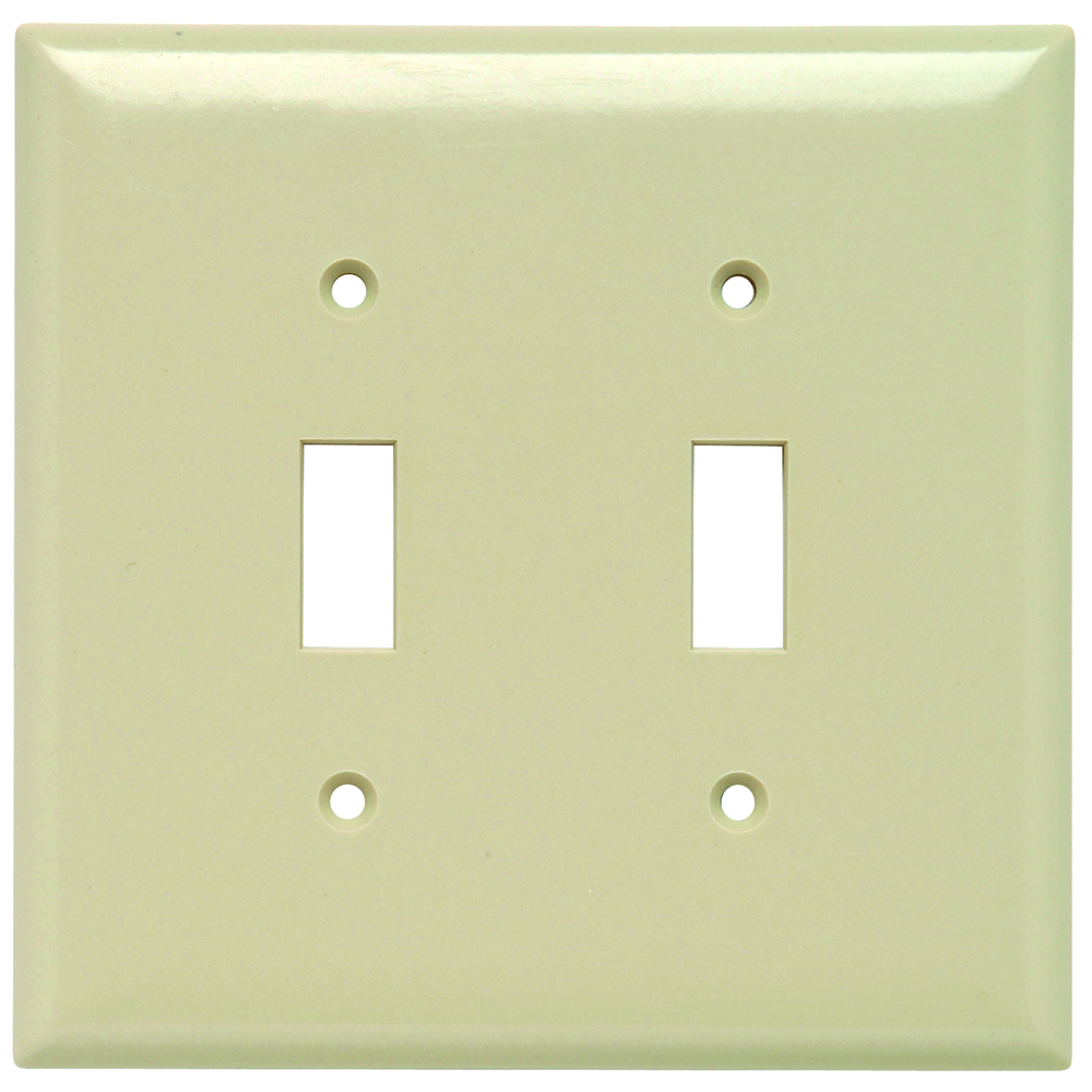 SPJ2I Junior Jumbo 2-Gang Thermoset Wall Plate, 1 Toggle Switch Opening, Ivory