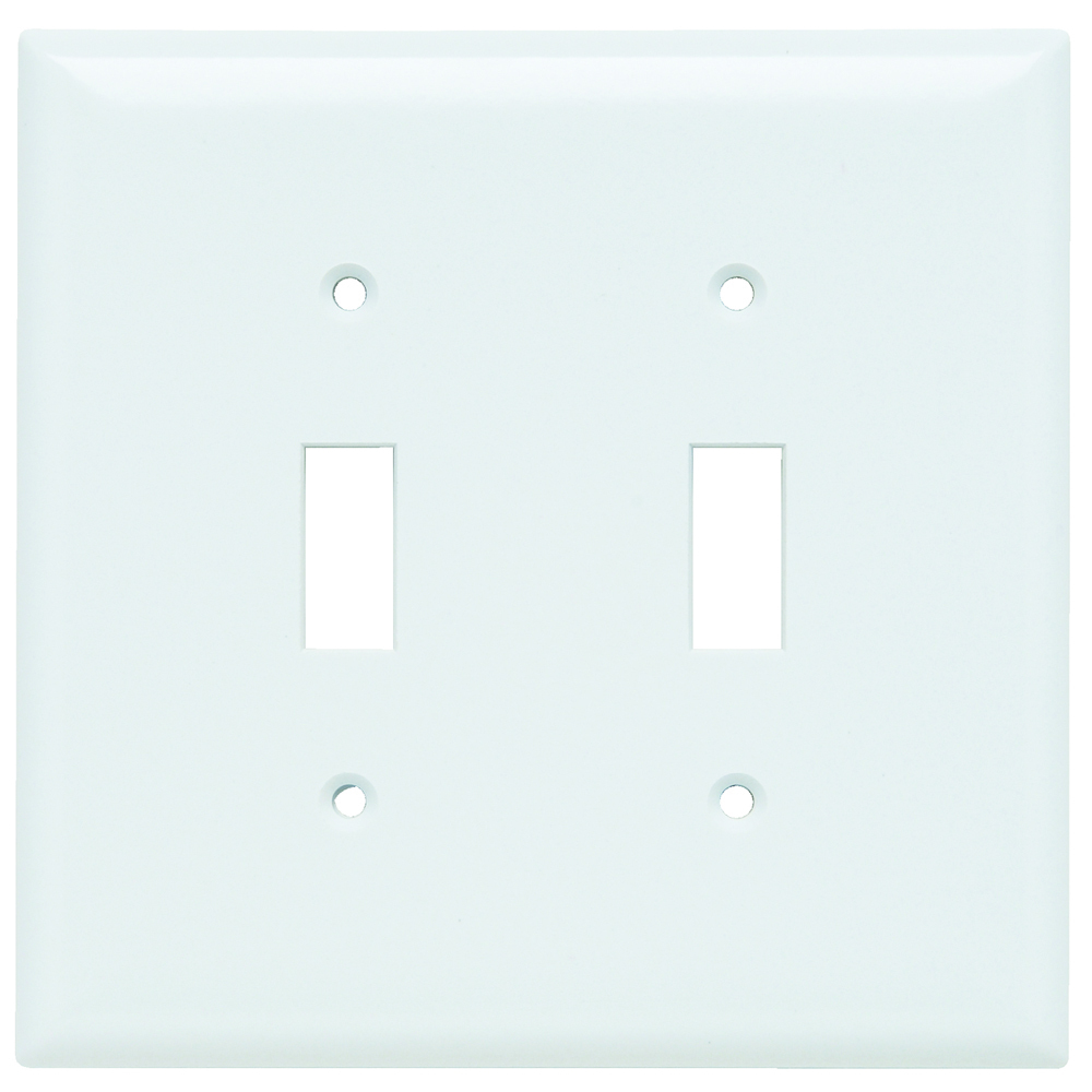 SPJ2W Junior Jumbo 2-Gang Thermoset Wall Plate, 1 Toggle Switch Opening, White