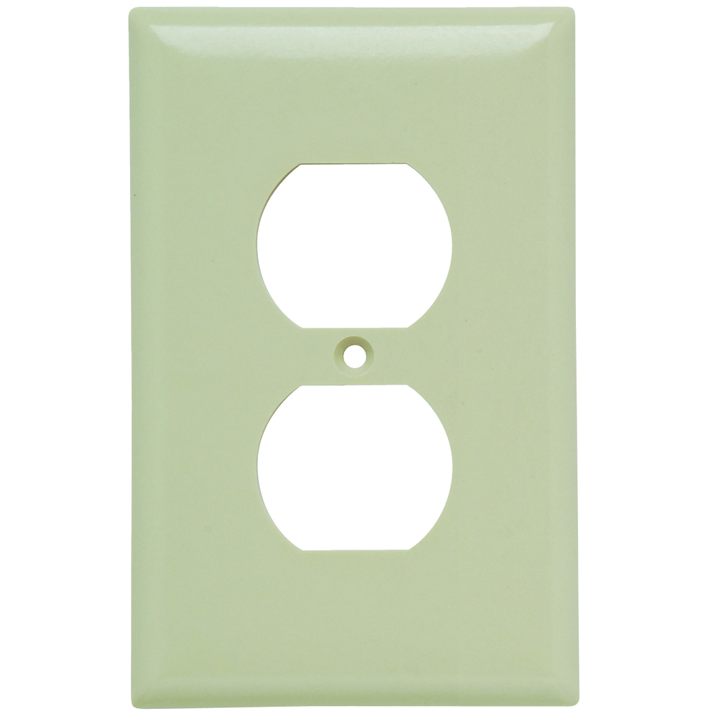 SPJ8I Junior Jumbo 1-Gang Thermoset Wall Plate, 1 Duplex Receptacle Opening, Ivory
