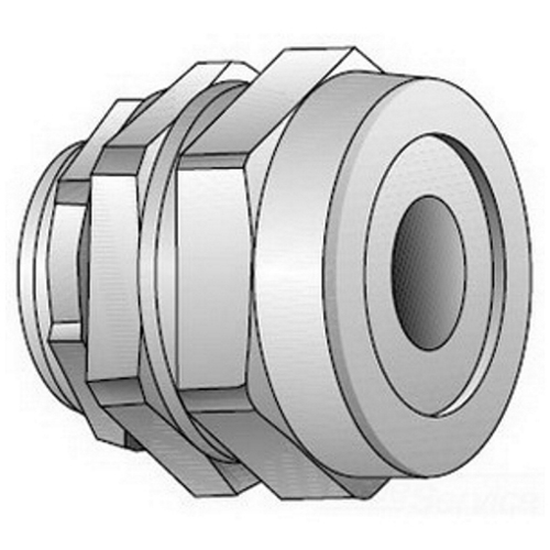 SR-15012 Gold Seal Straight Strain Relief Connector, 1-1/2 in Trade, 1 to 1.2 in Cable Openings, Malleable Iron, Zinc Plated