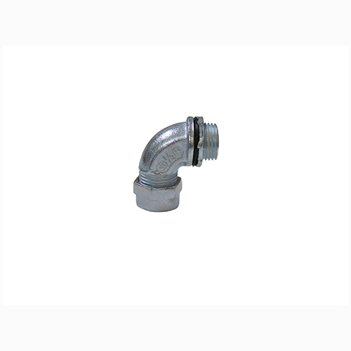 SR-9-12512 SR Series Type SR9 90 deg Gold Seal Watertight Oiltight Strain Relief Connector, 1-1/4 in Trade, 1 to 1.2 in Cable Openings, Malleable Iron/PVC, Zinc Plated