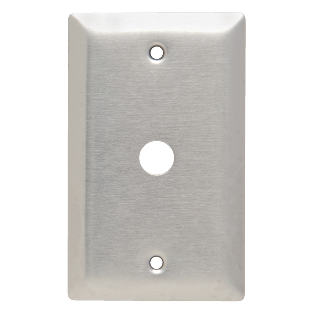 SS11 1-Gang 302/304 Stainless Steel Wall Plate, 053-in Diameter Round Opening