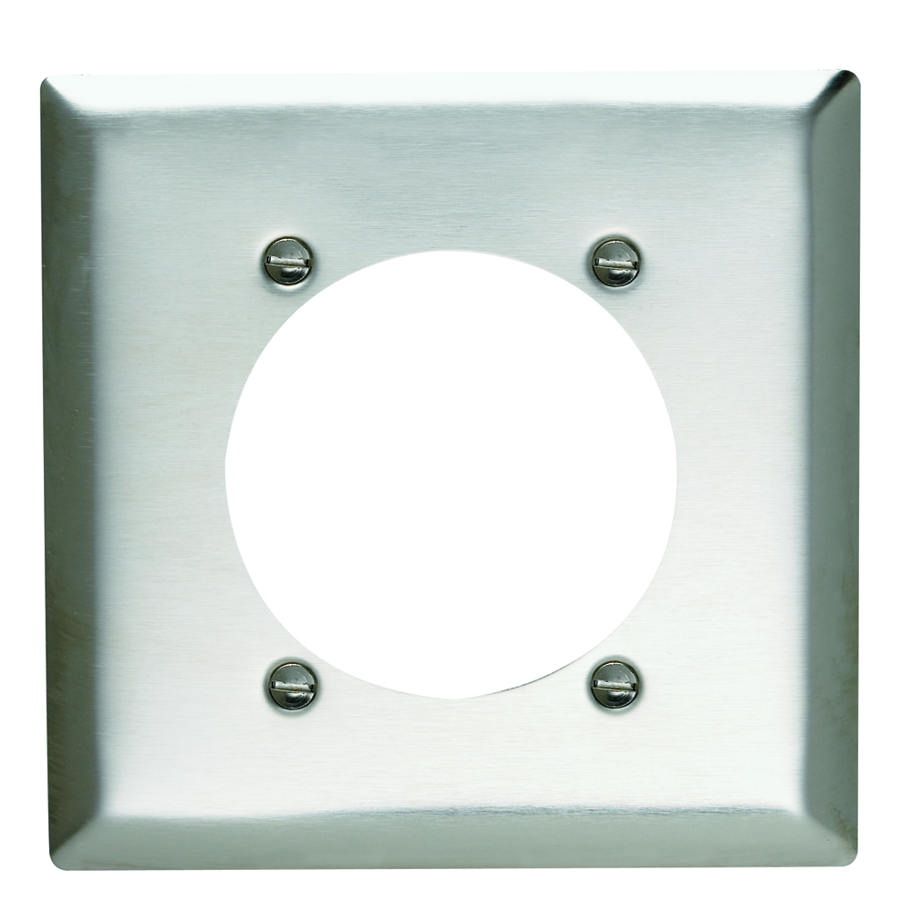 SS701 2-Gang 302/304 Stainless Steel Wall Plate, Power Outlet Receptacle 2375-in Diameter Opening