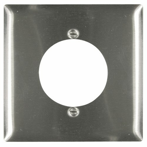SS702 2-Gang 302/304 Stainless Steel Wall Plate, Power Outlet Receptacle 21563-in Diameter Opening