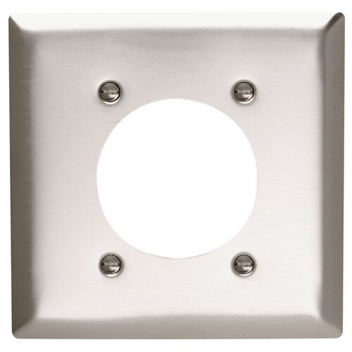 SS703 2-Gang 302/304 Stainless Steel Wall Plate, Power Outlet Receptacle 21563-in Diameter Opening