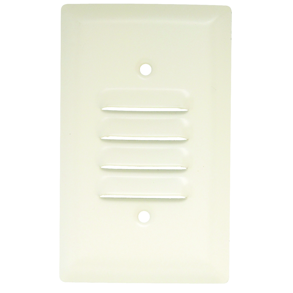 SS771LA 1-Gang 302/304 Stainless Steel Wall Plate, Louver Plate, Vertical, Painted Light Almond