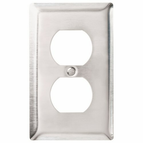 SS8 1-Gang 302/304 Stainless Steel Wall Plate, Duplex Receptacle Openings
