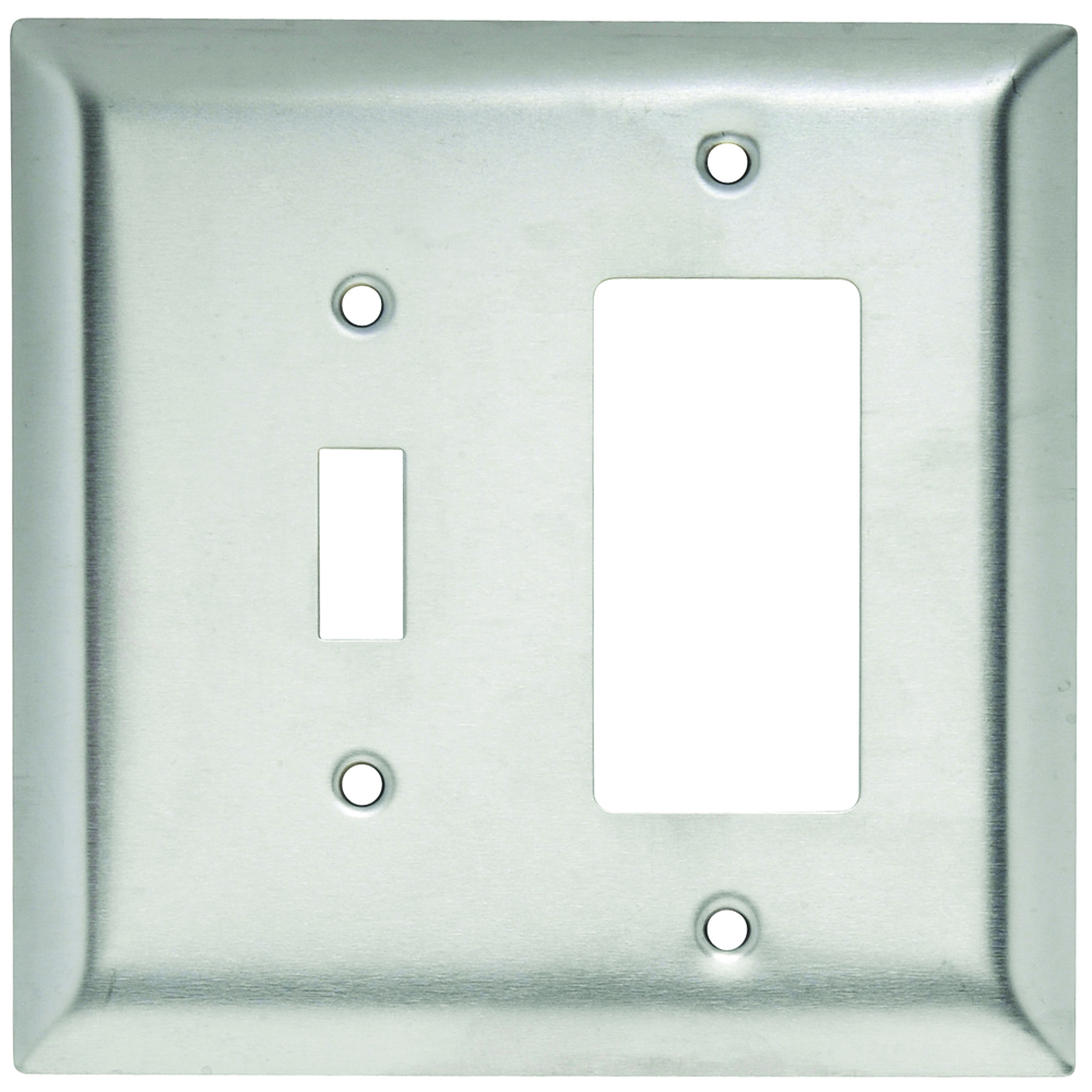 SSO126 Combination Openings, 1 Toggle Switch and 1 Decorator, Two Gang, 302/304 Stainless Steel