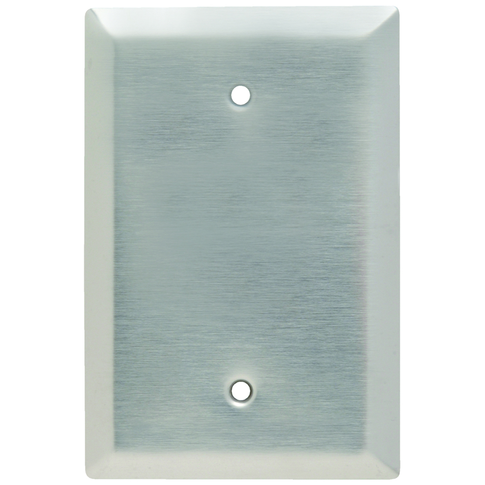 SSO13 Jumbo 1-Gang 302/304 Stainless Steel Wall Plate, Blank, Box Mounted