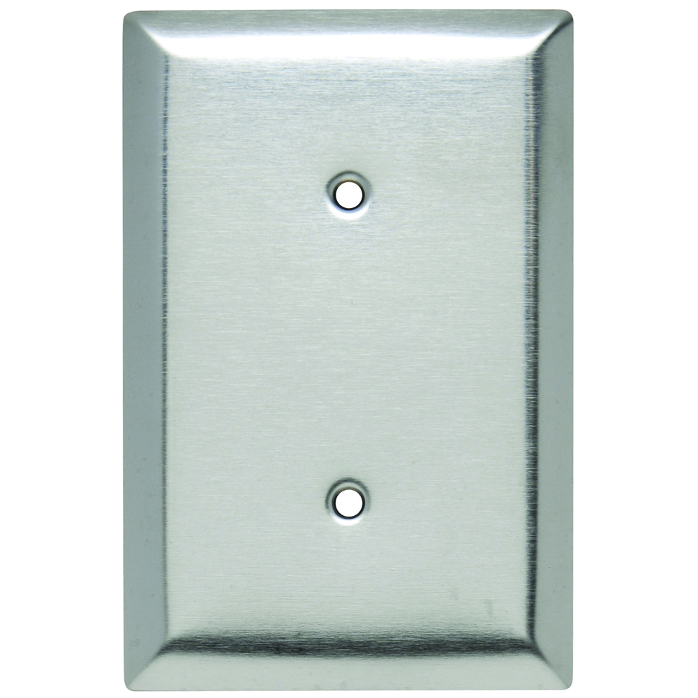 SSO14 Jumbo 1-Gang 302/304 Stainless Steel Wall Plate, Blank, Strap Mounted
