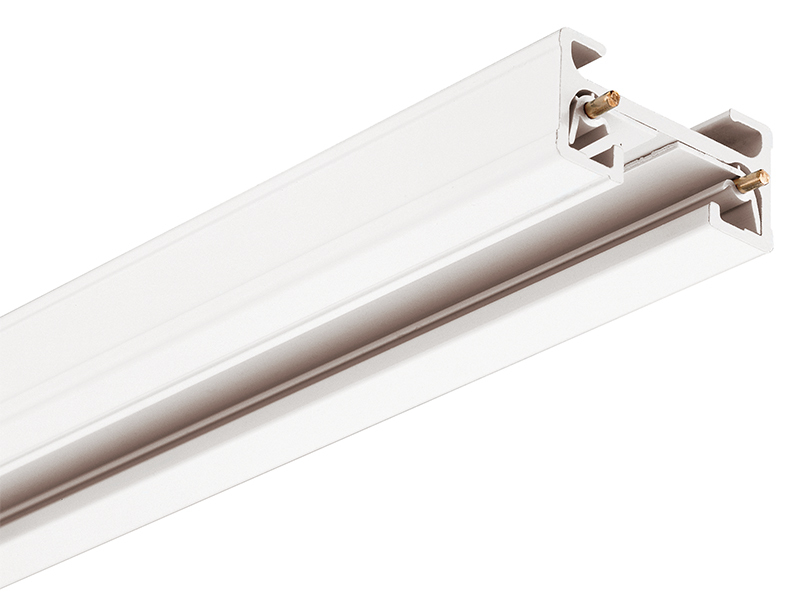 T 6FT WH T Series 1-Circuit Track Section, 6 ft L x 1-3/8 in W x 11/16 in D, Extruded Aluminum/Thermoplastic