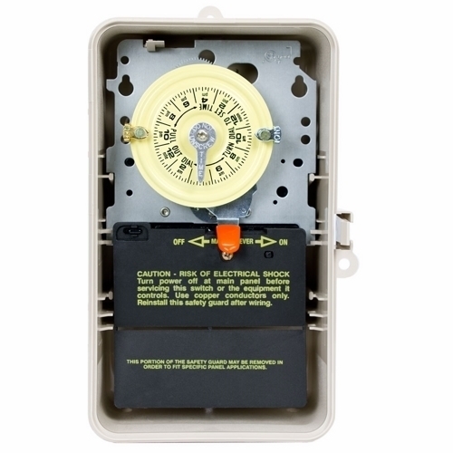 T104P3 T100 Heavy Duty Mechanical Timer Switch, 24 hr Setting, 208 to 277 V AC, 5 hp, 2NO 2 Form A DPST Contact, 2 Poles