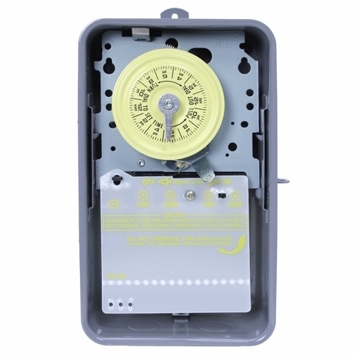 T104R T100 Electro Mechanical Timer Switch, 24 hr Setting, 208 to 277 V AC, 5 hp, 2NO 2 Form A DPST Contact, 2 Poles