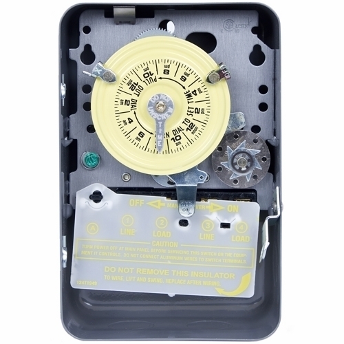 T173 T170 Mechanical Timer Switch, 24 hr Setting, 125 V AC, 5 hp, 2NO 2 Form A DPST Contact, 2 Poles