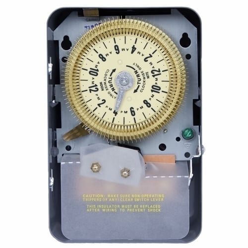 T1905 T1900 Electro Mechanical Timer Switch, 15 min to 24 hr Setting, 125 V AC, 1 hp, 1CO 1 Form C SPDT Contact, 1 Poles