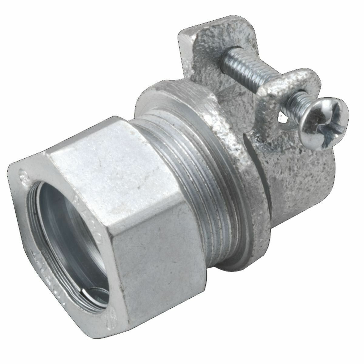1943 Compression Conduit Combination Coupling, 3/4 in, For Use With Flex to EMT Conduit, Malleable Iron, Electro-Plated Zinc