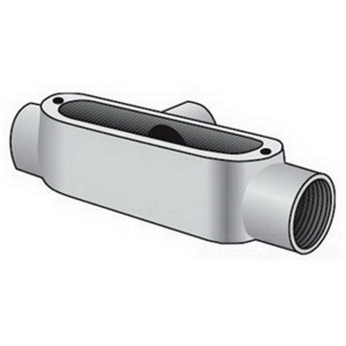 T-75 Type T Conduit Outlet Body, 7 cu-in, Malleable Iron, Aluminum Enamel/Zinc Electroplated