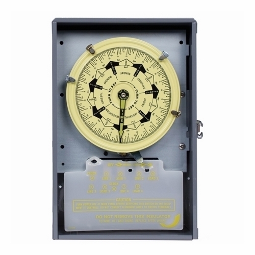 T7801BC T7000B Electro Mechanical Timer Switch With Carry-Over, 3-1/2 hr to 7 days Setting, 125 V AC, 10 hp, 2 Form C DPDT Contact, 2 Poles