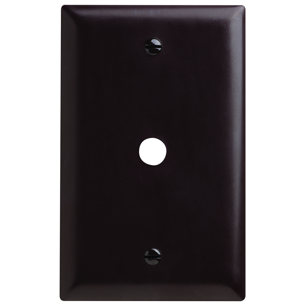 TP11 TradeMaster 1-Gang Nylon Wall Plate, 041-in Round Opening, Box Mounted, Brown