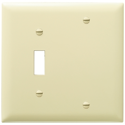 TP113I Combination Openings, 1 Toggle Switch and 1 Blank, Two Gang, Ivory