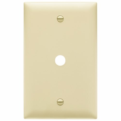 TP11I TradeMaster 1-Gang Nylon Wall Plate, 041-in Round Opening, Box Mounted, Ivory