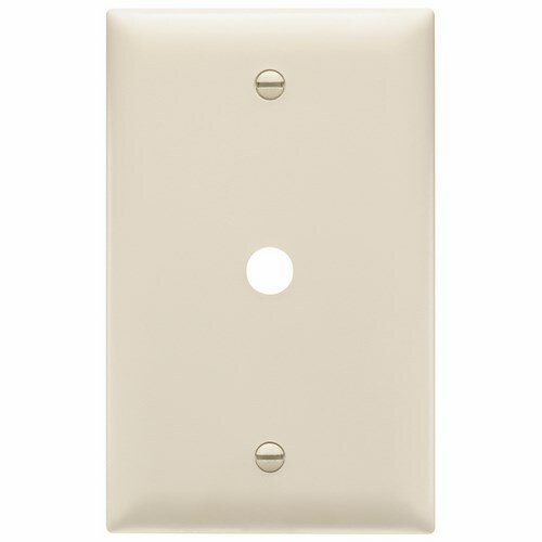 TP11LA TradeMaster 1-Gang Nylon Wall Plate, 041-in Round Opening, Box Mounted, Light Almond