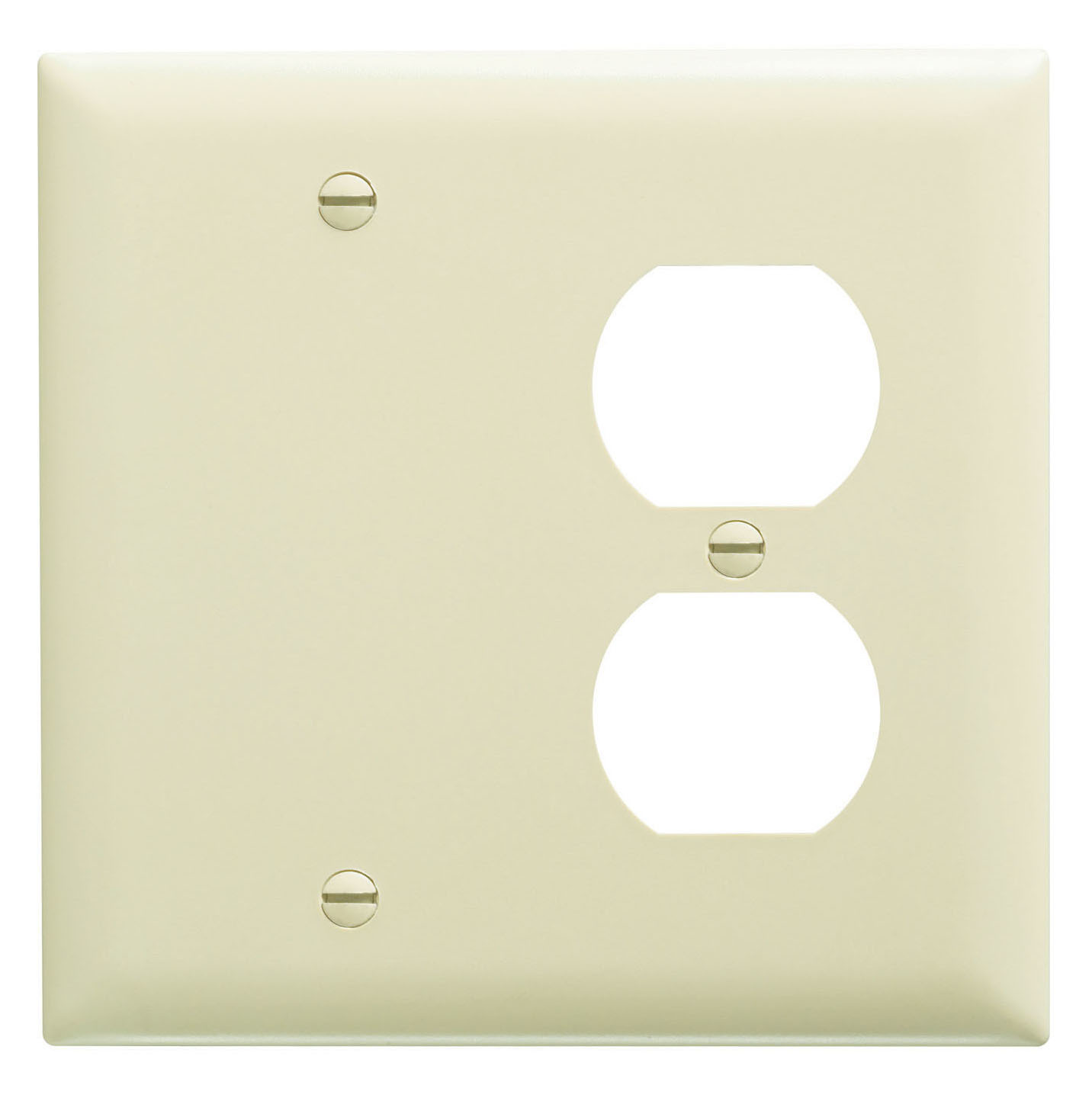 TP138RED TradeMaster 2-Gang Nylon Wall Plate, 1 Duplex Receptacle Opening, 1 Blank, Red