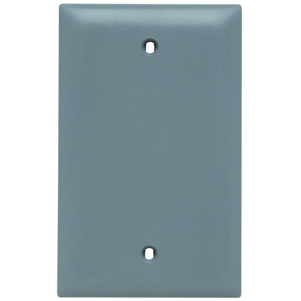 TP13GRY TradeMaster 1-Gang Nylon Wall Plate, Blank, Box Mounted, Gray