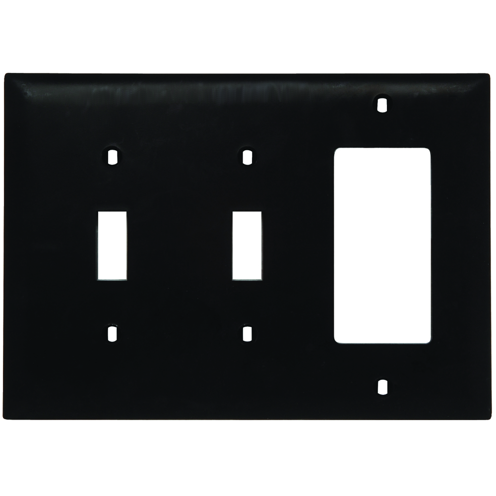 TP226 Combination Openings, 2 Toggle Switch and 1 Decorator, Three Gang, Brown