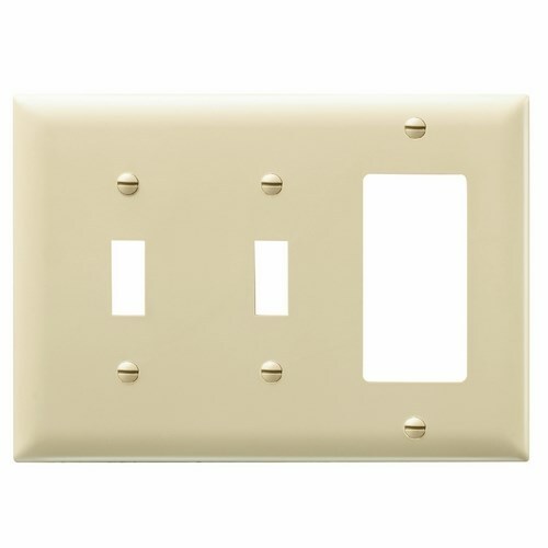 TP226I Combination Openings, 2 Toggle Switch and 1 Decorator, Three Gang, Ivory