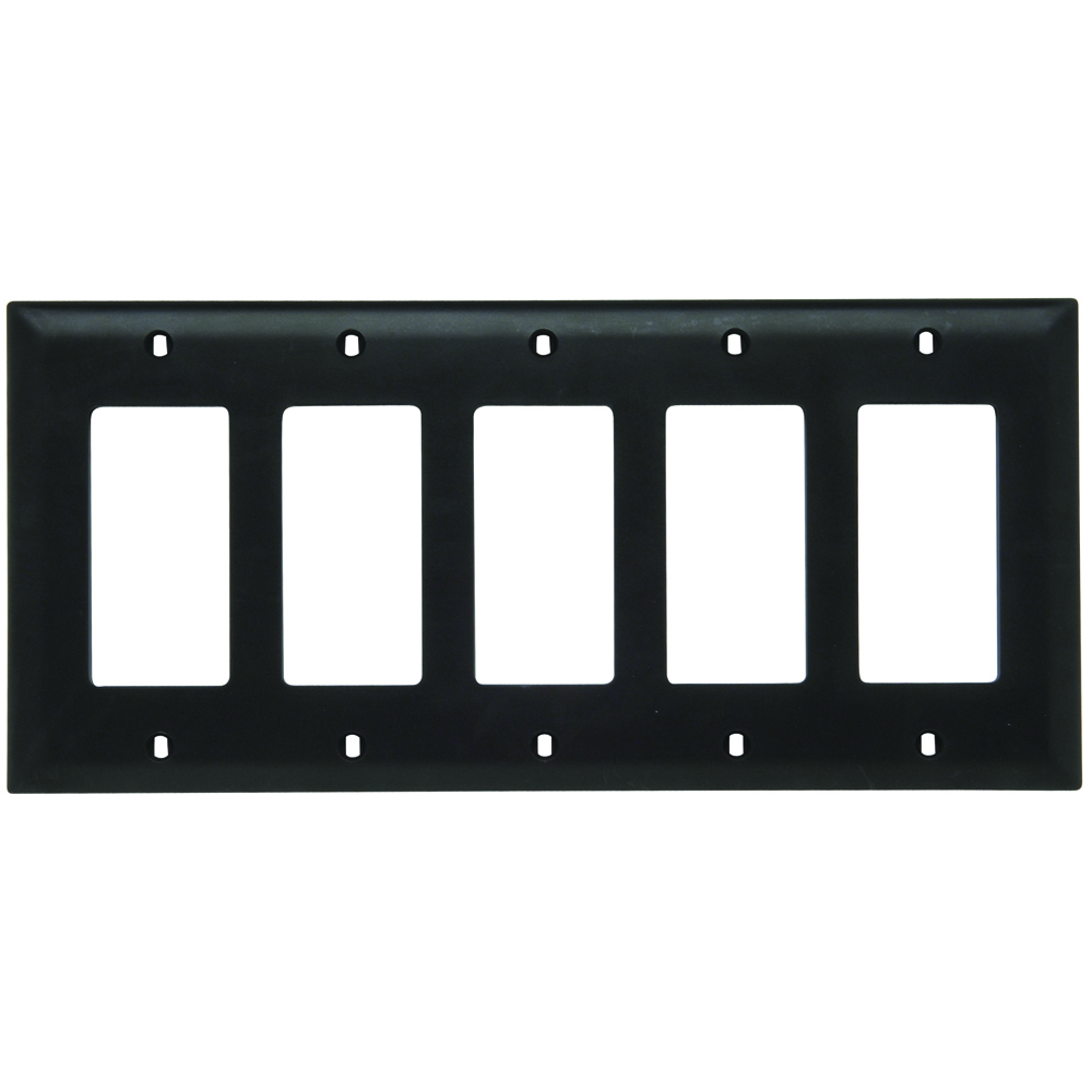 TP265 TradeMaster 5-Gang Nylon Wall Plate, 5 Decorator Openings, Brown