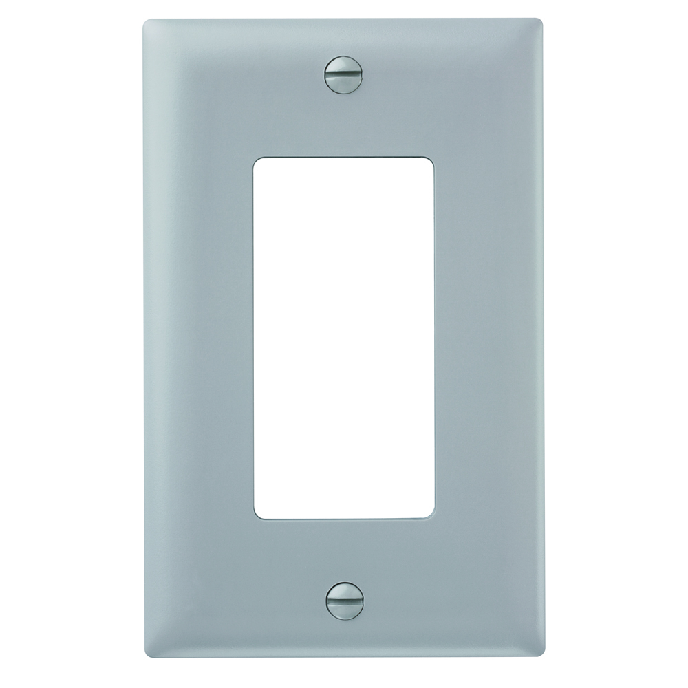 TP26GRY Wattstopper TradeMaster TP2 Standard Decorative Wall Plate, 1 Gangs, 2-15/16 in W x 4-11/16 in H, Thermoplastic, Gray