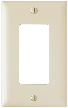 TP26I Wattstopper Trademaster Standard Unbreakable Decorator Wall Plate, 1 Gangs, 2-15/16 in W x 4-11/16 in H, Thermoplastic, Ivory