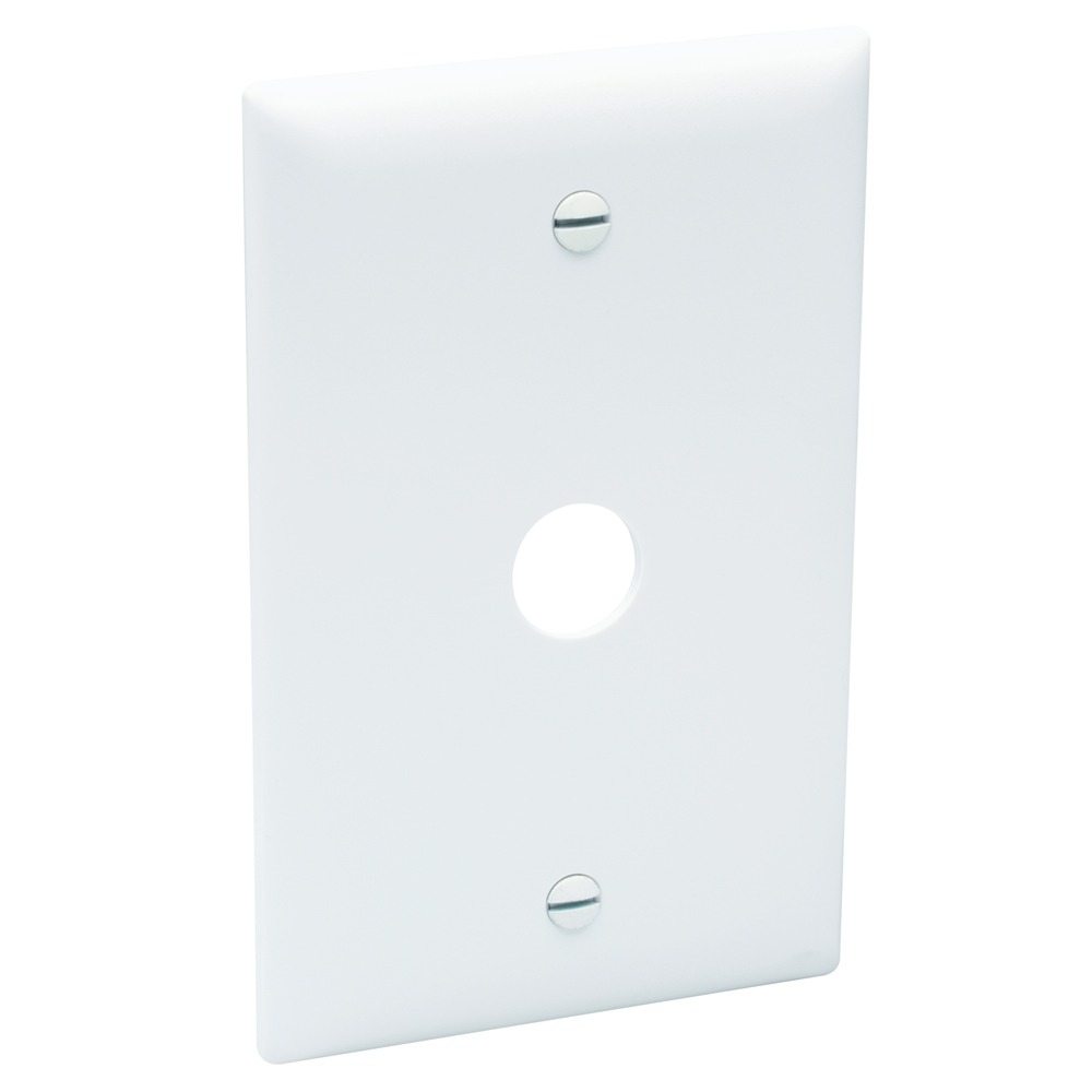 TP60W TradeMaster 1-Gang Nylon Wall Plate, 0625-in Round Opening, White