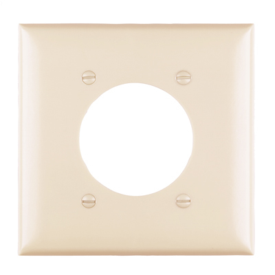 TP703GRY TradeMaster 2-Gang Nylon Wall Plate, 21563-in Power Outlet Receptacle Opening, 4 Mtg Holes, Gray