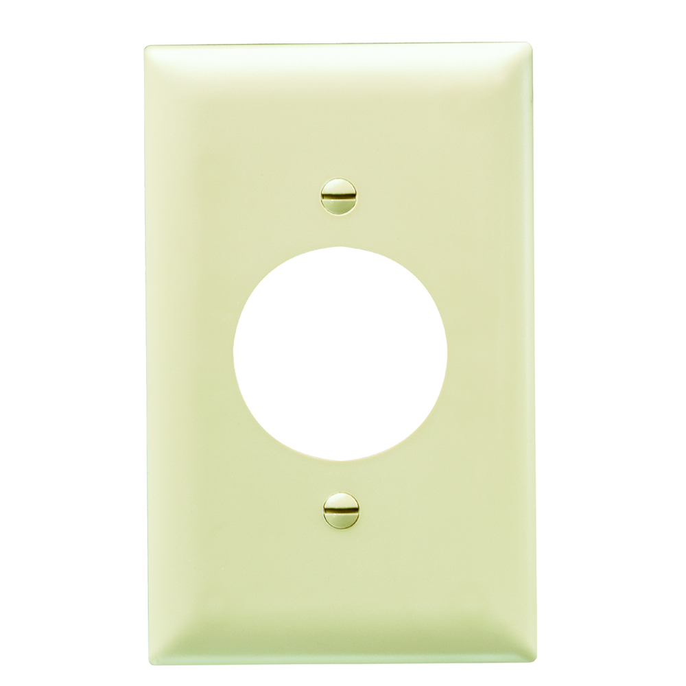 TP720I TradeMaster 1-Gang Nylon Wall Plate, 15938-in Power Outlet Receptacle Opening, 2 Mtg Holes, Ivory